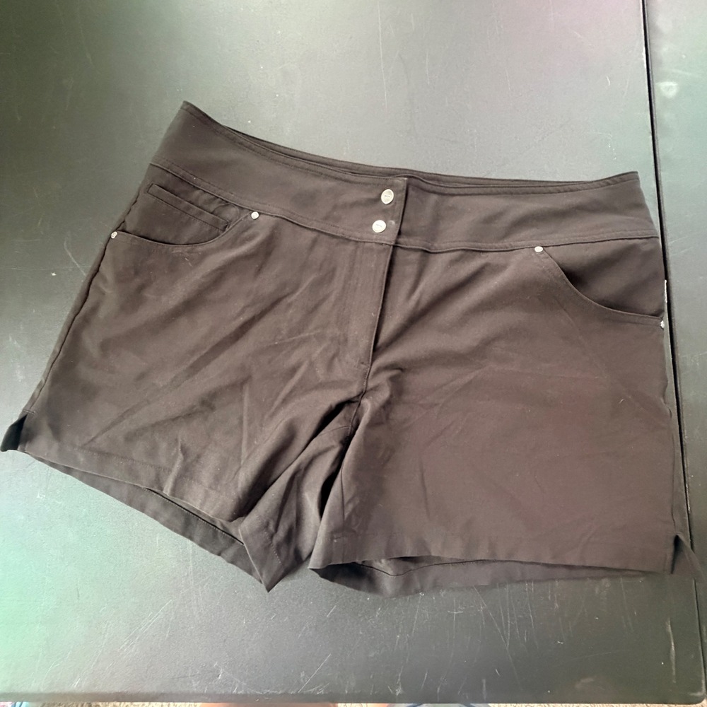 Slazenger Golf Shorts Womens 12 Black Stretch Athletic Gorpcore Moisture Wicking